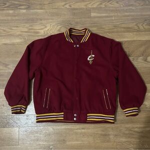 NBA Cleveland Cavaliers JH Design Reversible Wool Embroidered Jacket Mens Sz S
